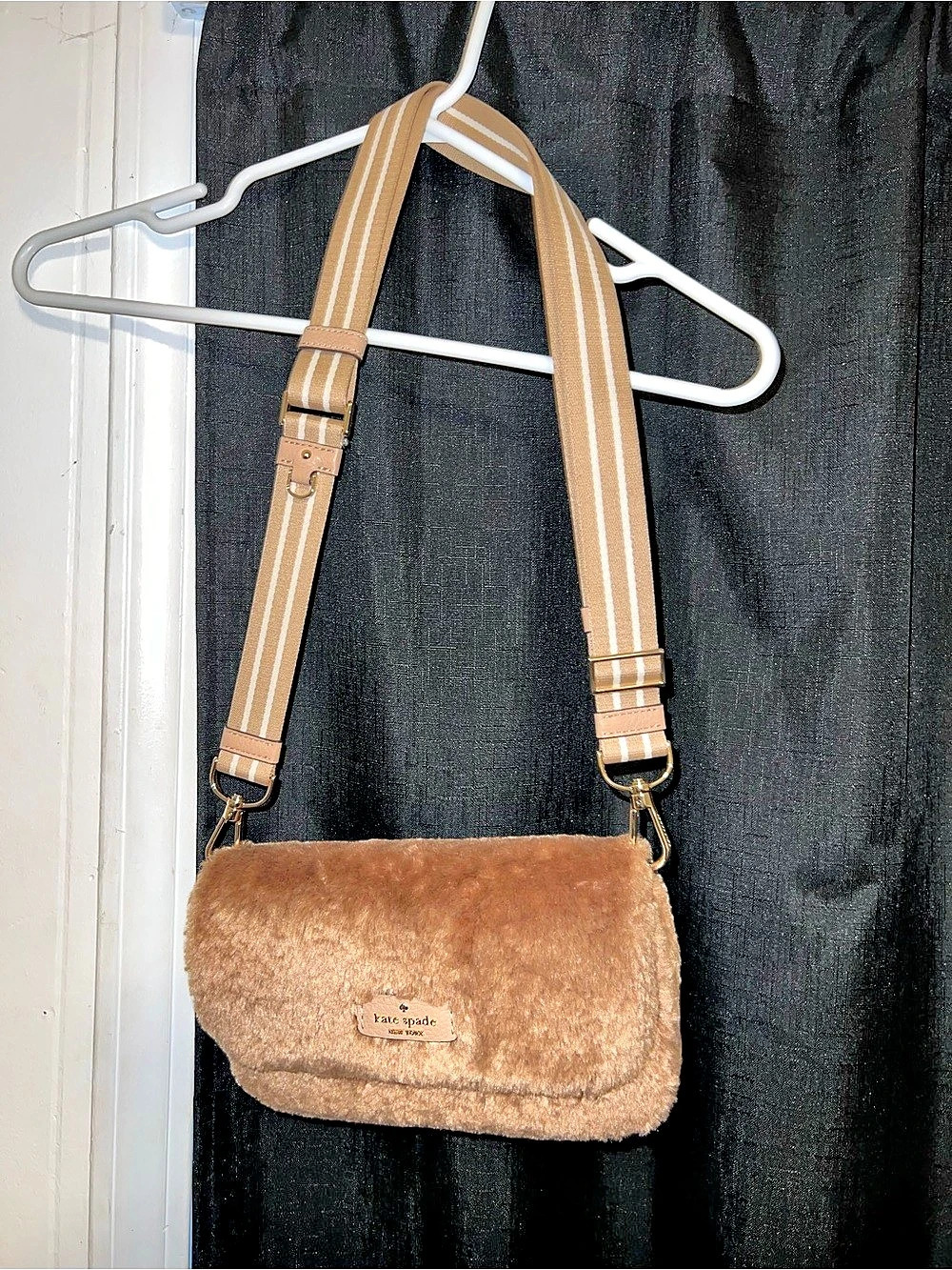 Kate Spade Faux Fur Crossbody Bag in Brown Like New